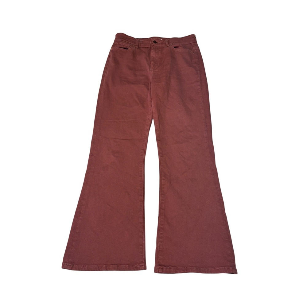 DL1961 Marianna Hewitt Bridget Cropped High Rise Boot Burgundy Womens 29X25